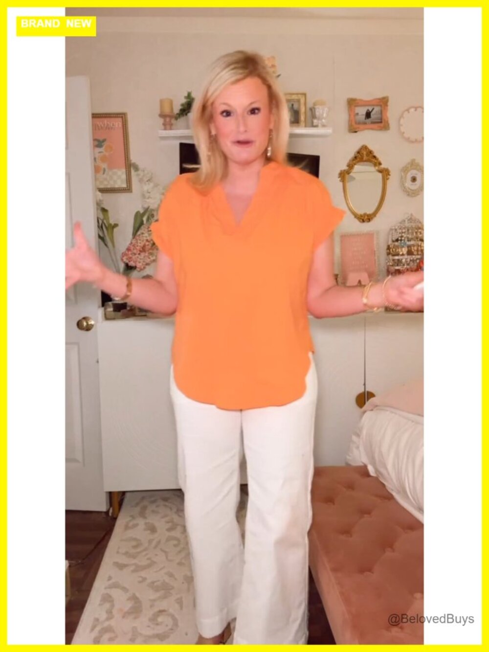 Womens Ruffle Short Sleeve V Neck Cotton Blouse Business Casual Summer Top - Picture 6 of 6
